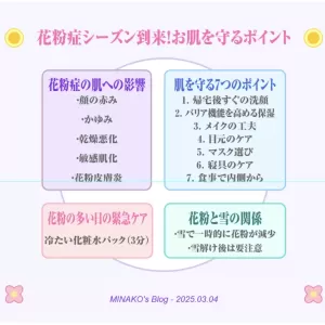 花粉症シーズン到来！お肌を守る7つのポイント 🌸のサムネイル